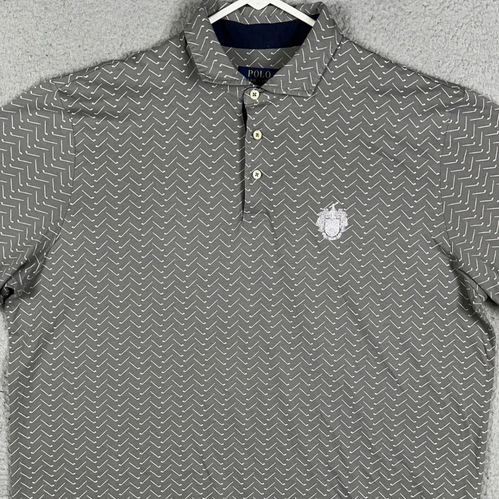 Polo Ralph Lauren Polo Shirt Mens XL Grey Golf Clubs Trump National Bedminster